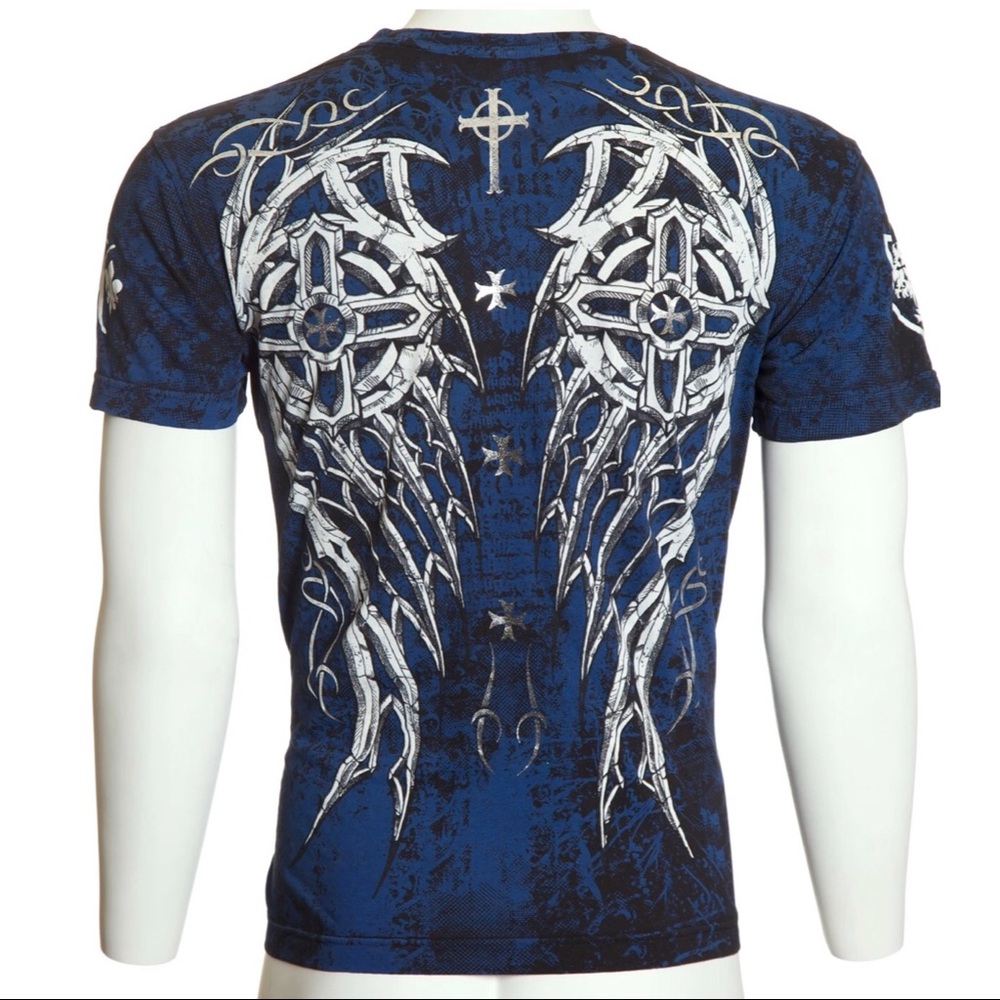 Archaic By Affliction Men's T-Shirt SPIKE WINGS - Picture 8 of 10